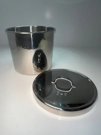 Nos 1960S Bard Parker Stainless Steel Medical Blade Canister – 6" Diameter With Lid 1