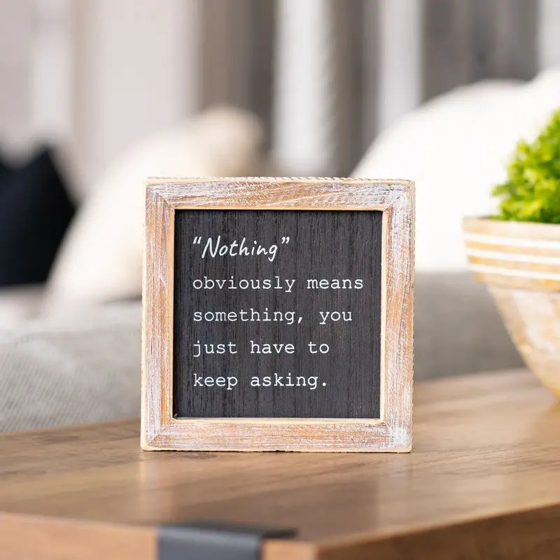 Nothing/K Conceptual 5X5 Inch Reversible Decor Sign 1