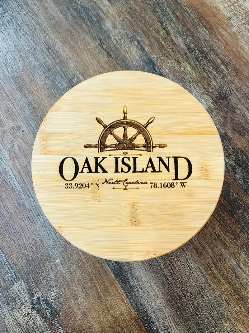 Oak Island Rustic Wooden Trivet 1