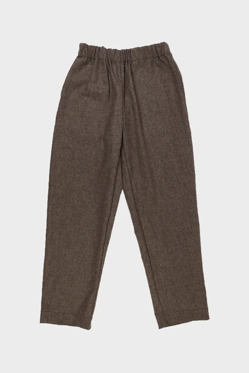 Office Pant In Italian Brown Wool Flannel 1