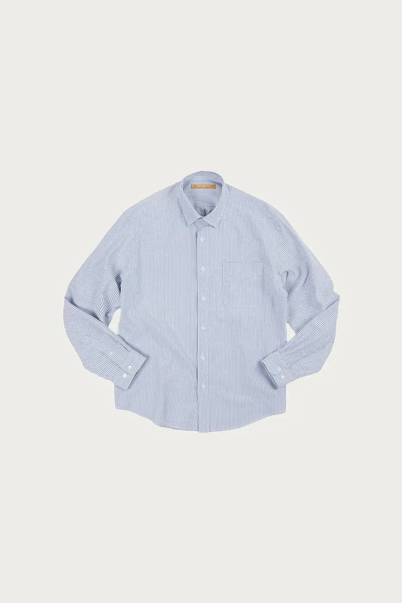 Og Oversized Striped Shirt In Blue 1