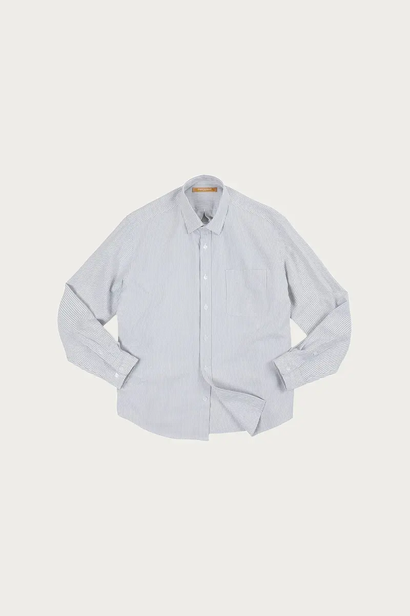 Og Oversized Striped Shirt In Gray 1