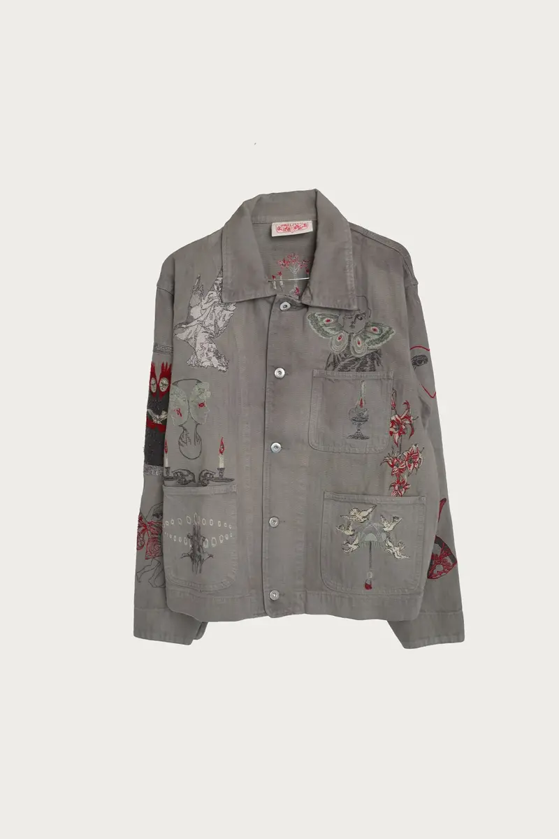 Oil-Wash New Rituals Chore Jacket With Embroidery 1