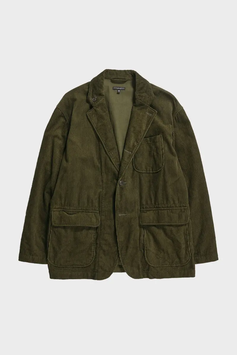 Olive 8-Wale Cotton Corduroy Loiter Jacket 1