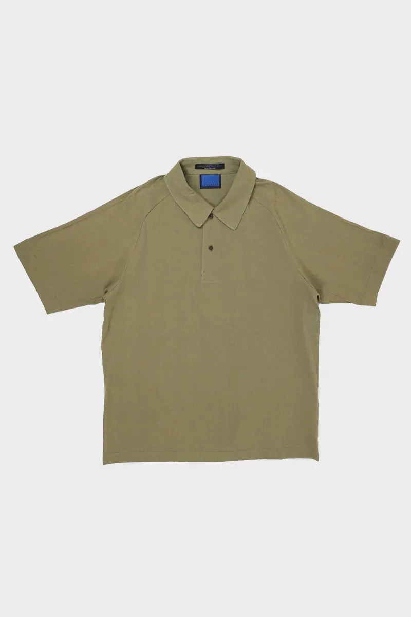 Olive Bamboo Knit Polo Shirt 1