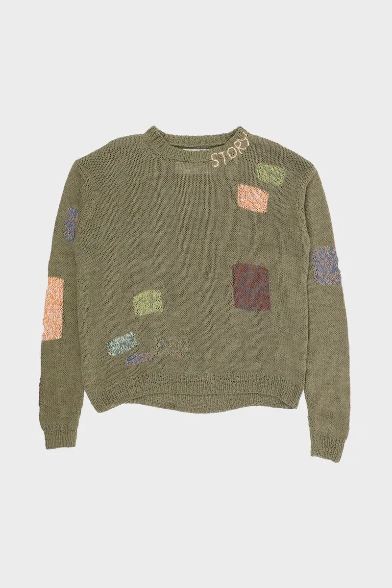 Olive Darn-Knit Spun Jumper 1