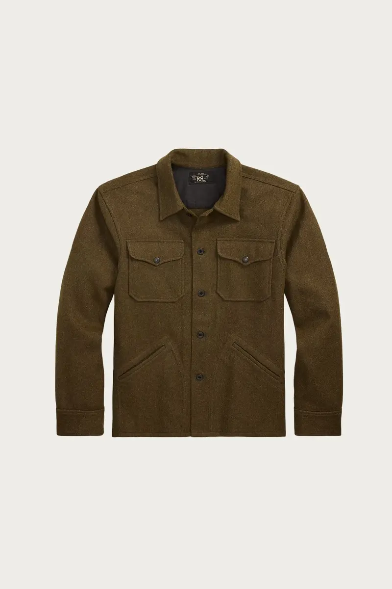 Olive Wool-Blend Overshirt 1