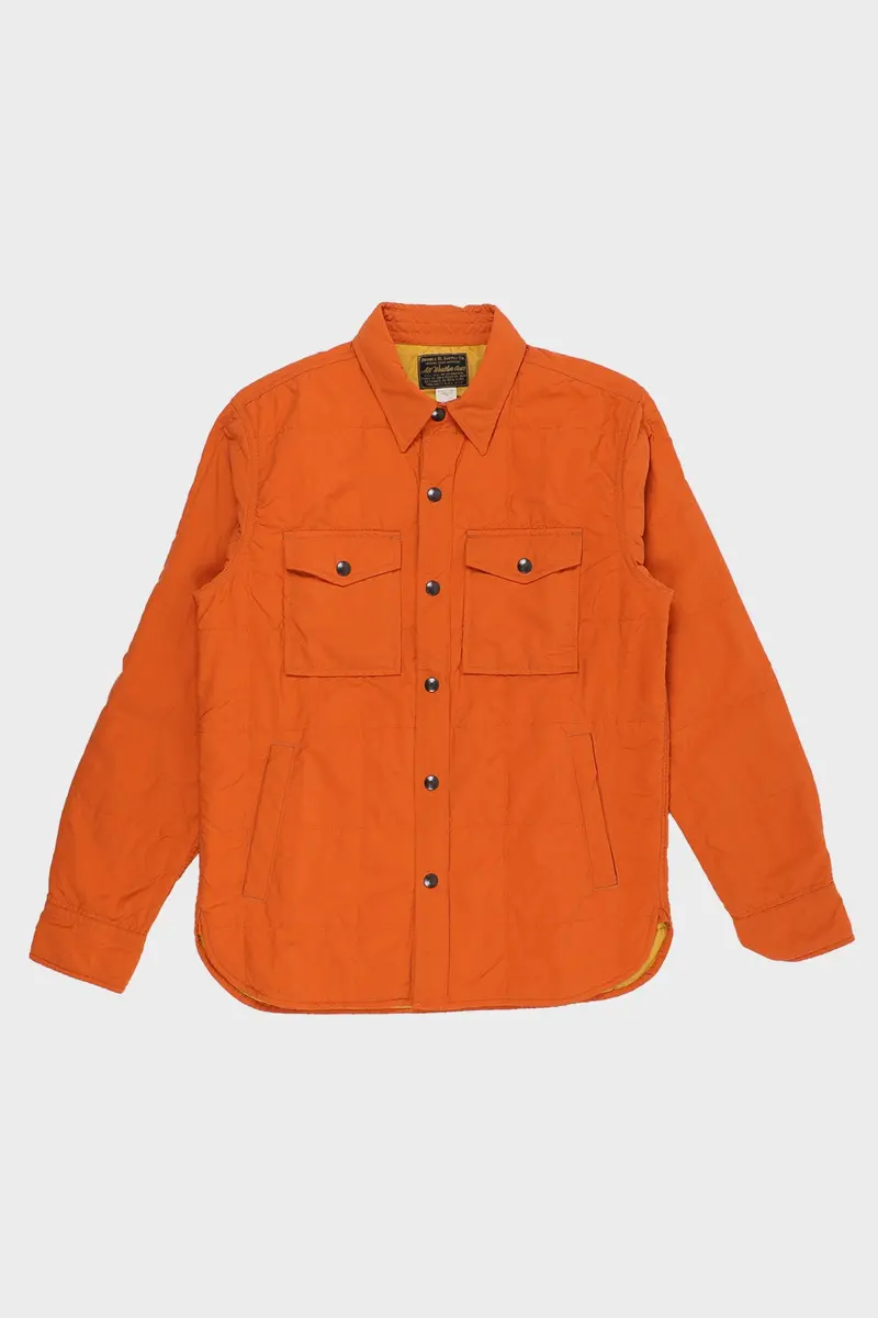 Orange Nylon Long-Sleeve Shirt Jacket 1