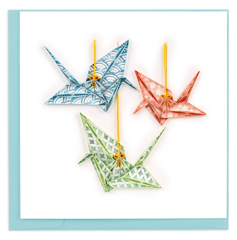 Origami Crane Quilled Greeting Card 1