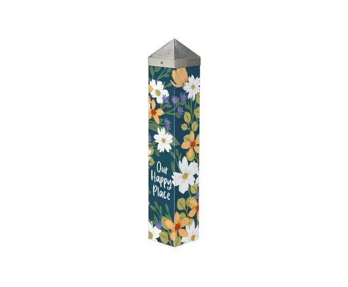 Our Happy Place Art Pole – 20-Inch Inspirational Yard Sign 1