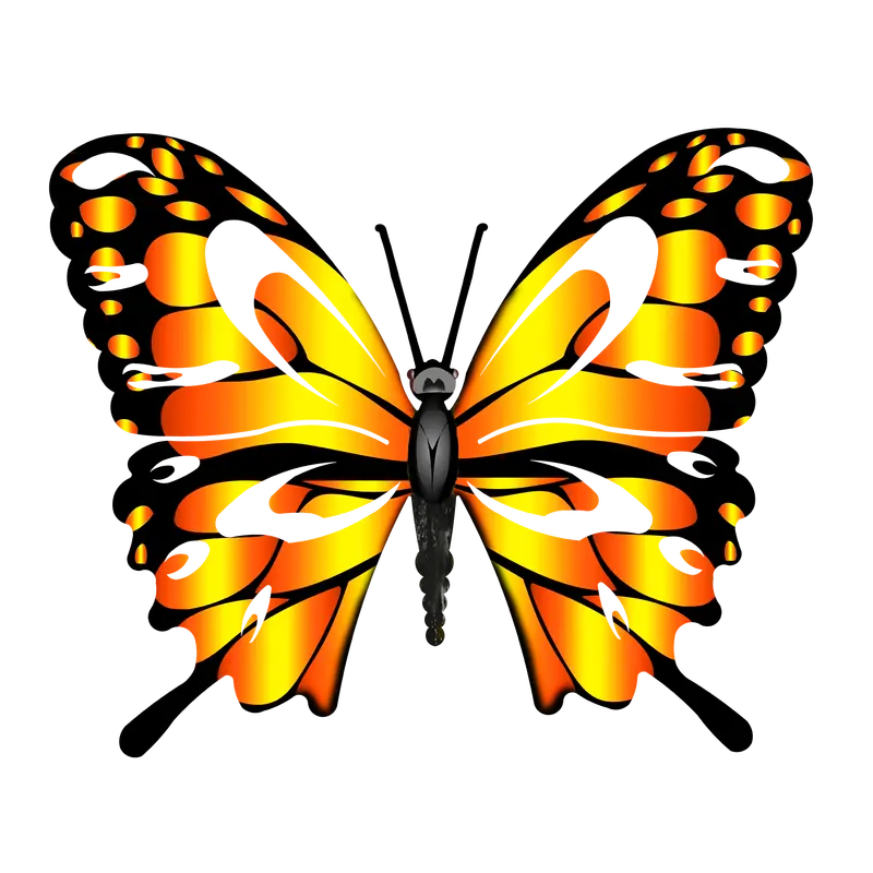 Oversized Animal-Themed Butterfly Wall Art In Matte Black And Navy 1