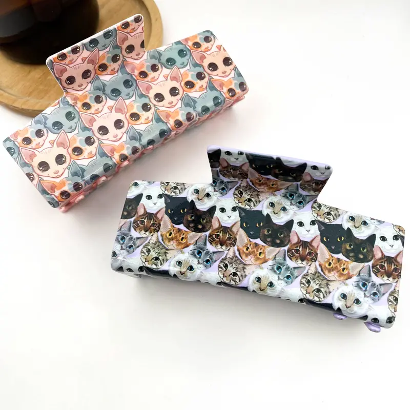 Oversized Cartoon Cat Rectangle Hair Clip 1