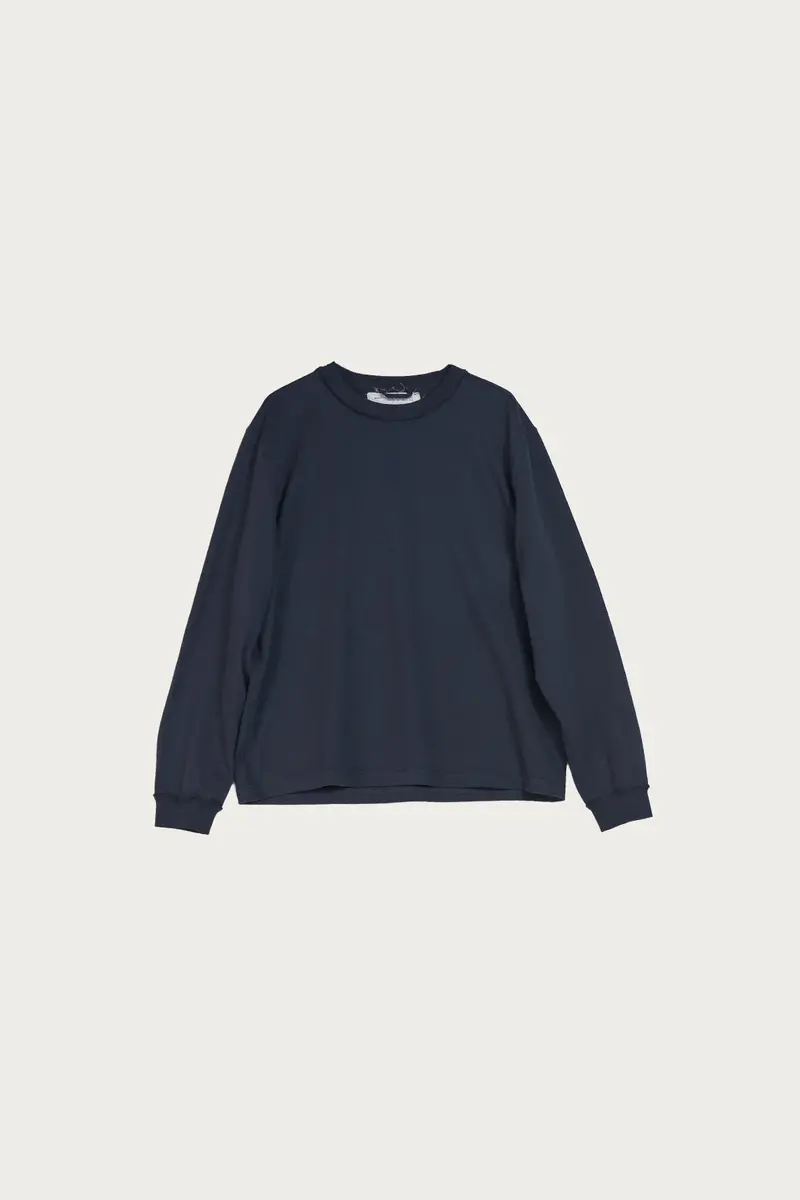 Oversized Long-Sleeve Tee – Navy Heavy Jersey 1