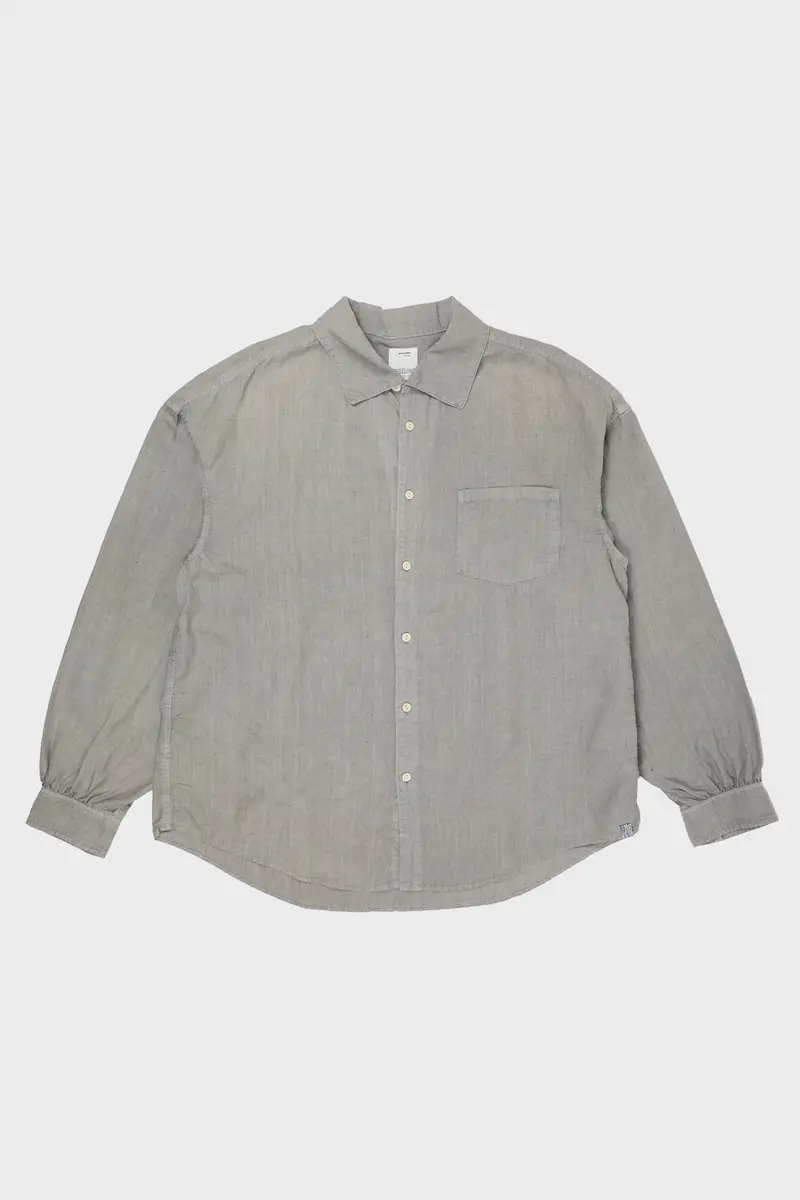 Palmer Linen Shirt With Intentional Distressing – Charcoal Grey 1