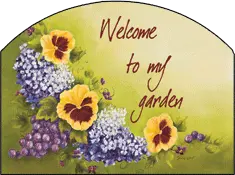 Pansy Garden Sign – 'Welcome To My Garden' Botanical Decor 1