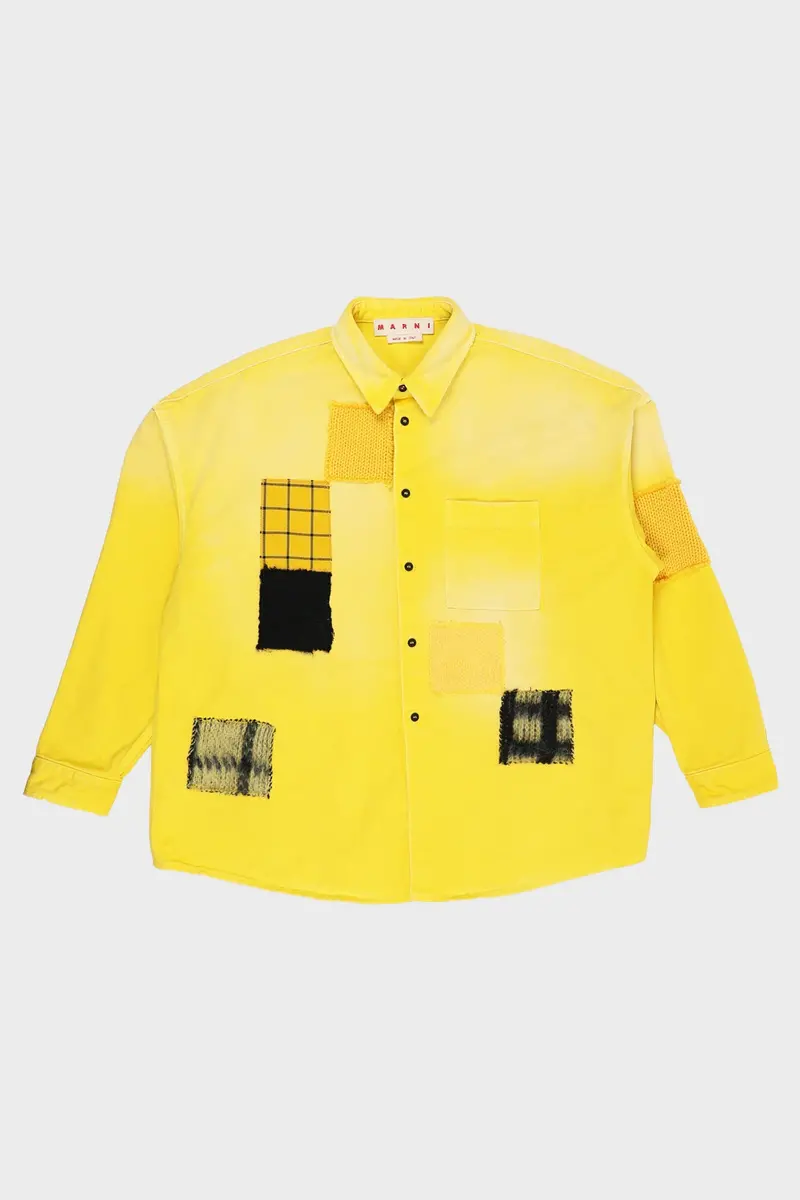 Patterned Patch Shirt In Vibrant Yellow 1