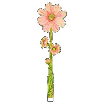 Peach Cosmos Acrylic Single Flower – Soft-Toned Mini Floral Accent 1