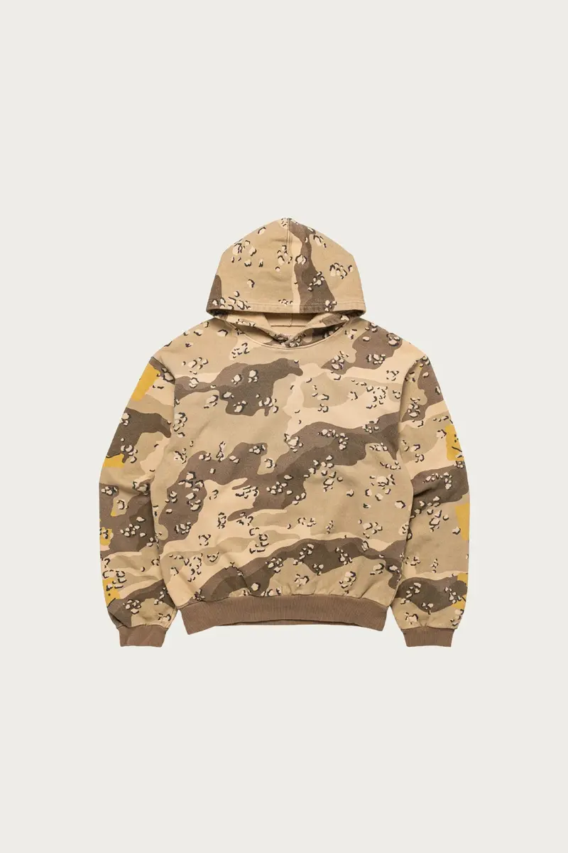 Peckish Choco-Chip Camo Hoodie In Beige – Swt Knit 1