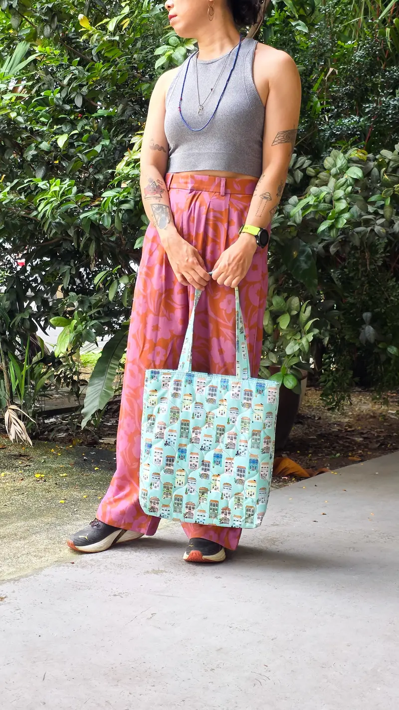 Peranakan Shophouse Quilted Tote Bag 1