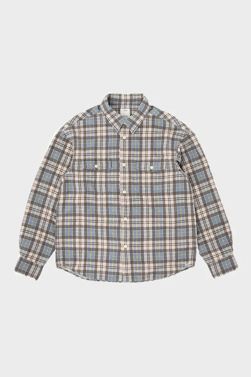 Pioneer Khadi Long-Sleeve Shirt – Indigo Blue Check Pattern 1