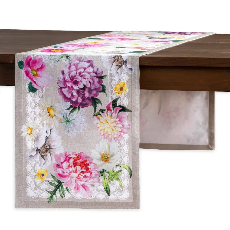Pivoine Cotton Table Runner – Minimalist Single-Layer Style 1