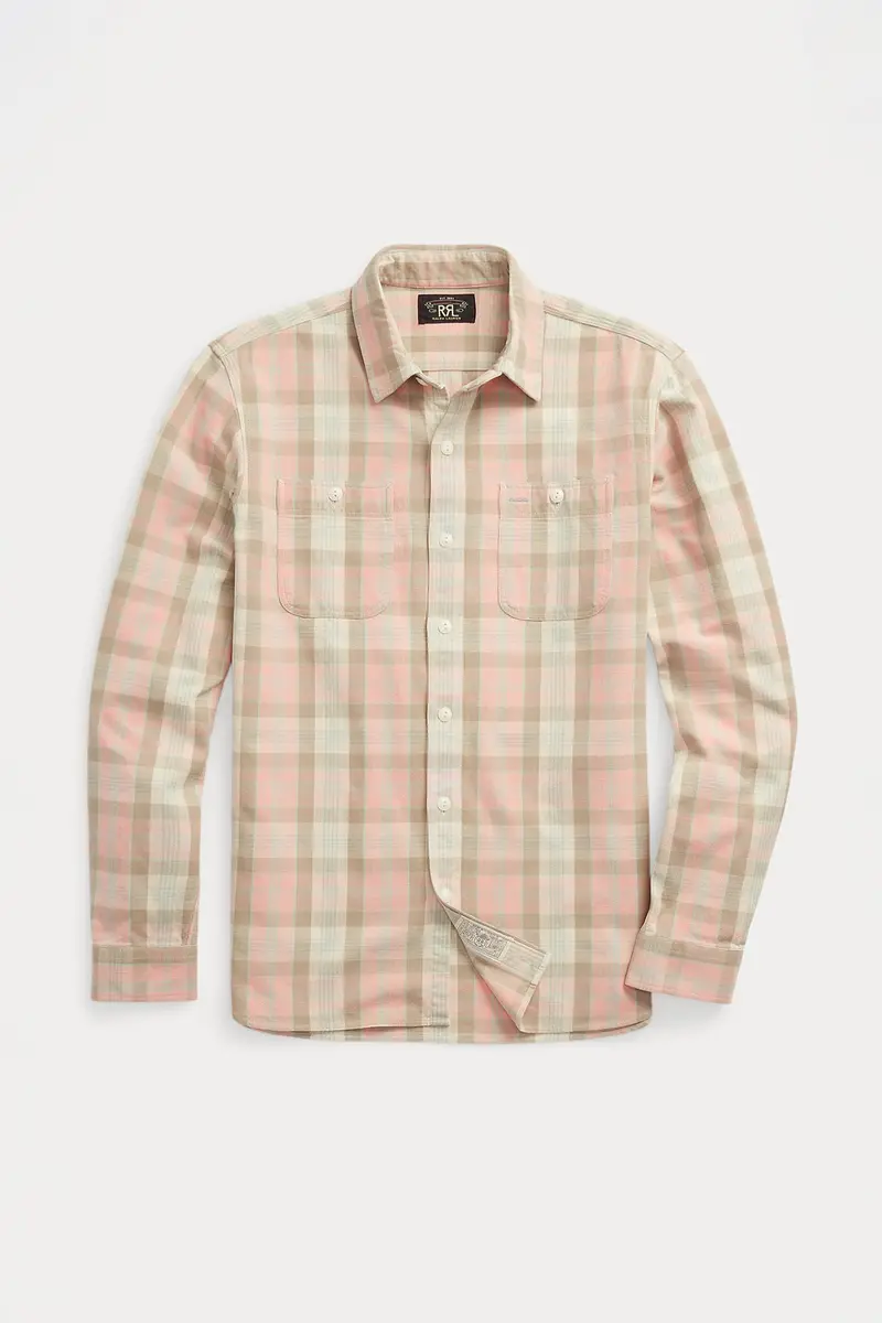 Plaid Workshirt – Pink And Multicolor Woven Pattern 1
