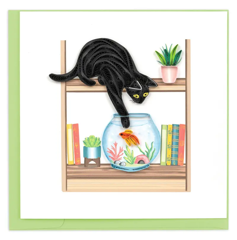 Playful Cat Paper Quilling Greeting Card 1