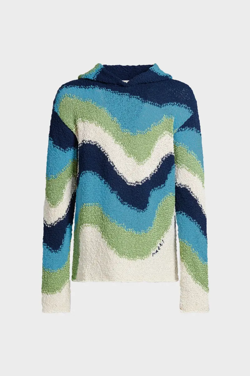 Powder Blue Hooded Cotton Jumper 1