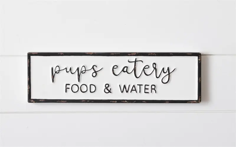 Pups Eatery Vintage-Style Metal Wall Sign 1
