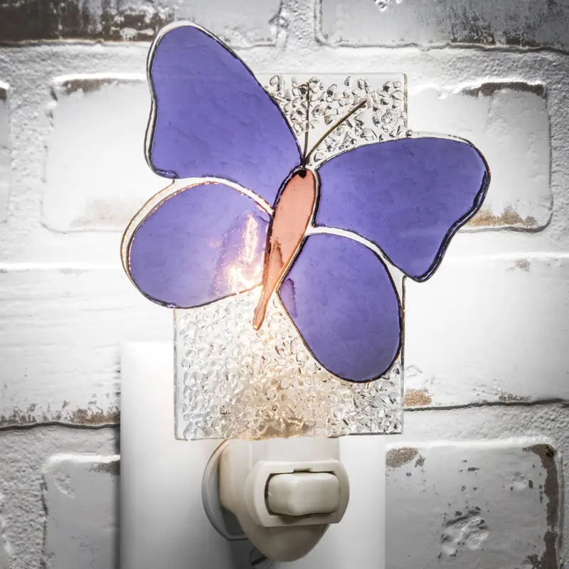 Purple Butterfly Night Light – Soft Glow Decor 1