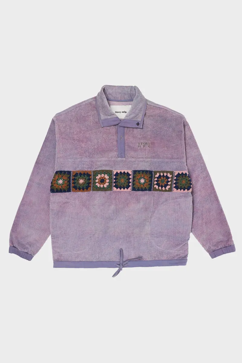 Purple Corduroy Polite Pullover Sweater 1