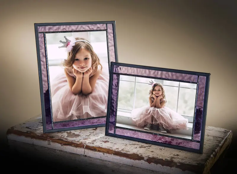Purple Stained Glass Photo Frame For Wall Or Table Display 1