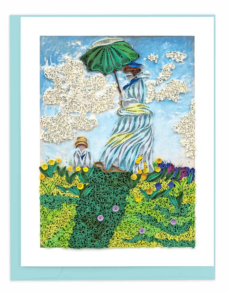Quilled Artist Series: Woman With Parasol Greeting Card 1