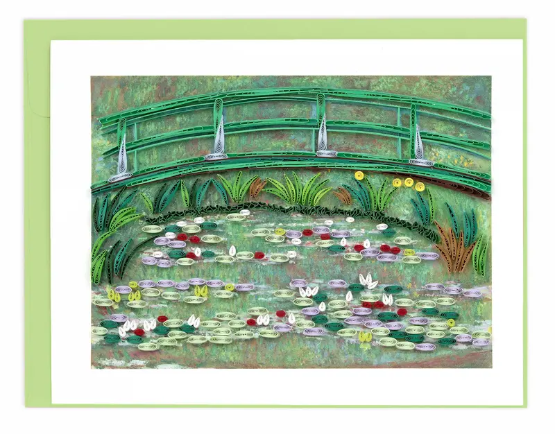 Quilled Japanese Footbridge Art Card – Inspired By Monet 1