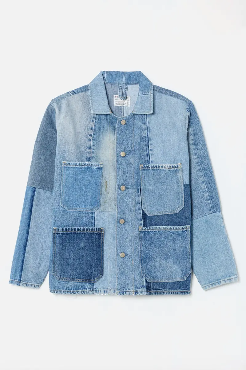 Quilted Barn-Style Jacket In Assorted Indigo Shades 1