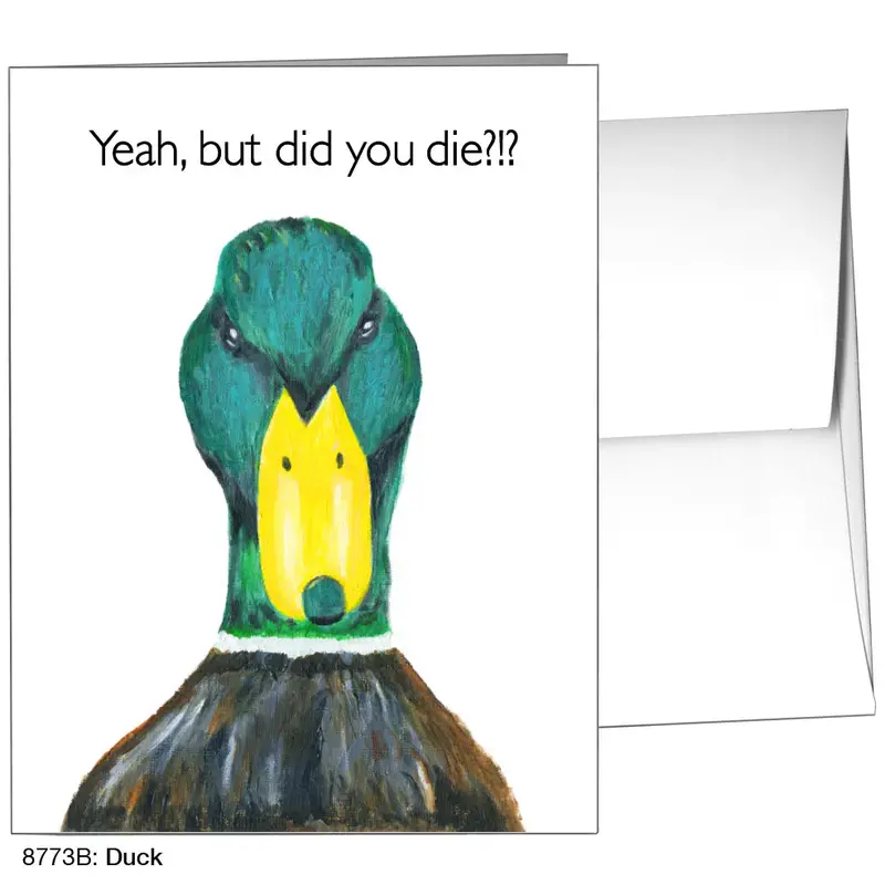 Quirky Duck Illustration Greeting Card 1
