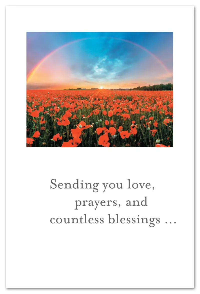 Rainbow Above Poppy Field 'Thinking Of You' Card 1