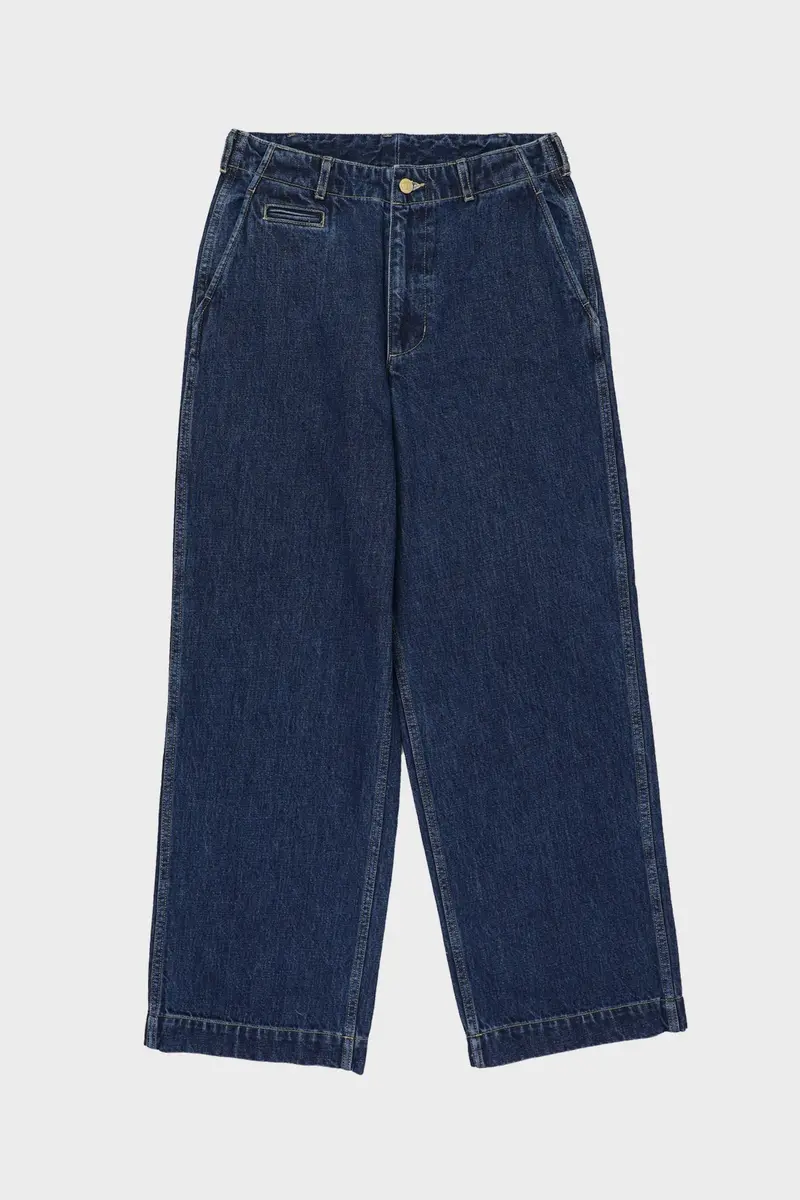 Recycled Denim Military Trousers In Sky Blue 1