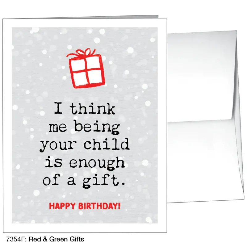 Red And Green Holiday Gift Greeting Card 1