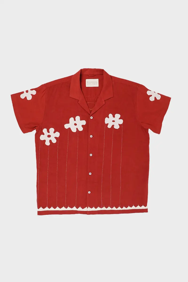 Red Cloud-Appliqué Shirt 1