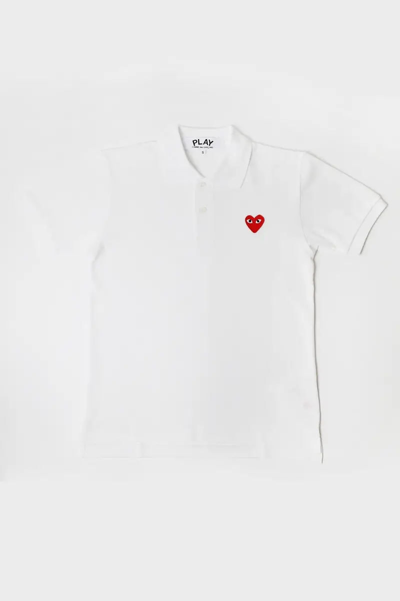 Red Heart Polo Shirt In Crisp White 1