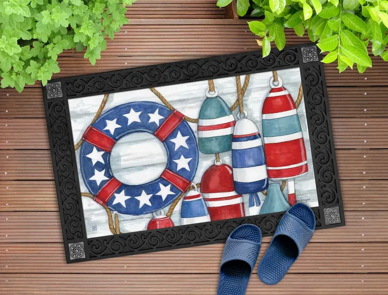 Red, White, And Buoy Nautical Matmate Desk Mat Insert 1