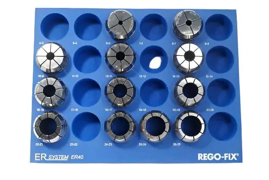 Rego Fix Er 40-Dm Collet Set – 12-Piece Sealed Metallic Kit, 6–26 Mm, Swiss Engineering 1