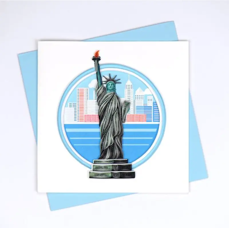 Retired Statue Of Liberty Quilling Greeting Card 1