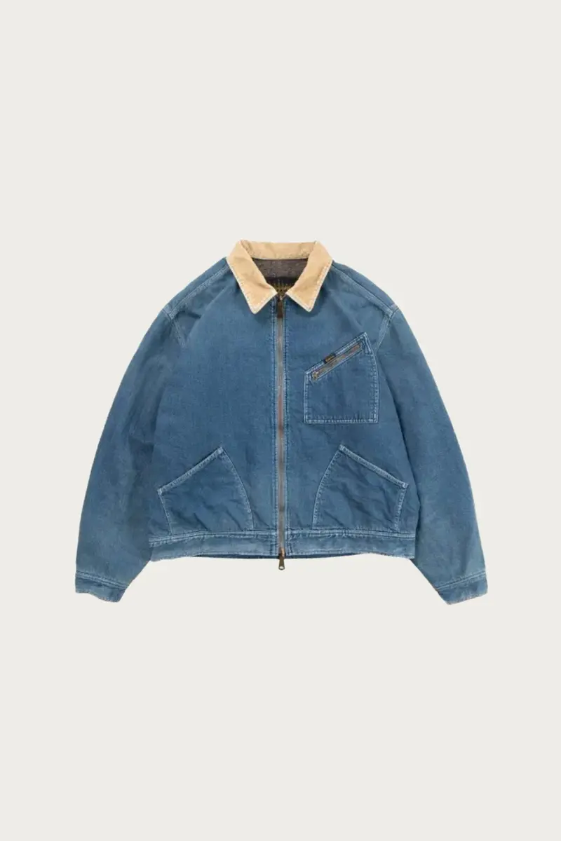 Reversible Indigo Work Jacket With 11.5Oz Denim Lining – Virgin Mary Design 1