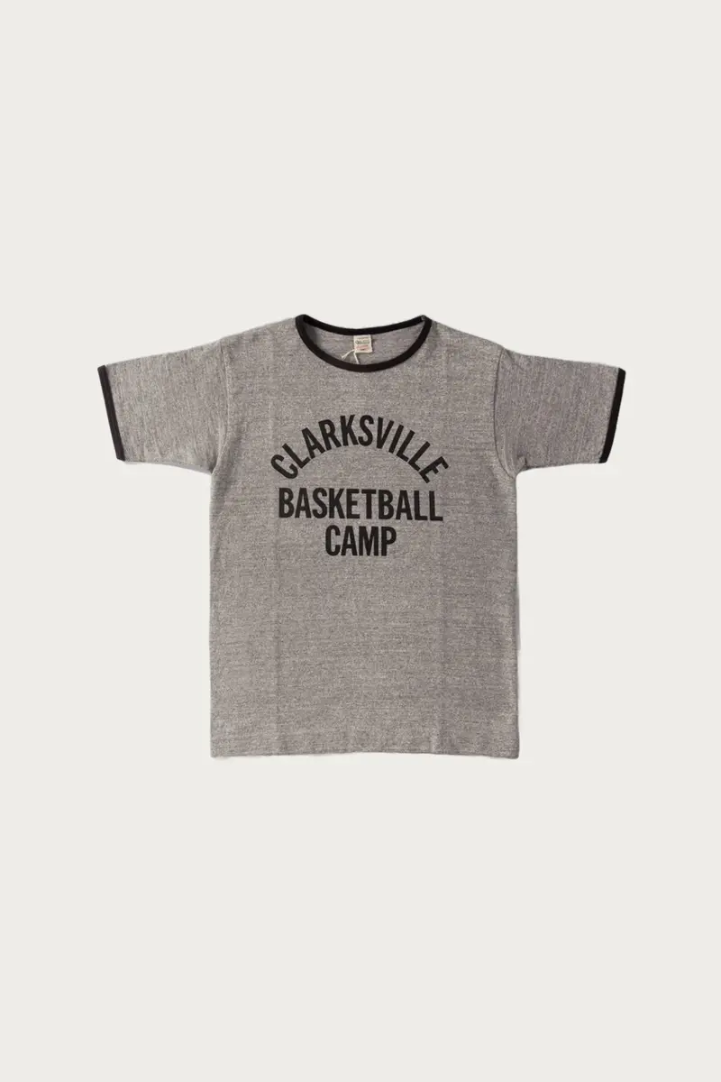 Ringer T-Shirt Clarksville – Heather Grey And Sumi Ink Contrast 1