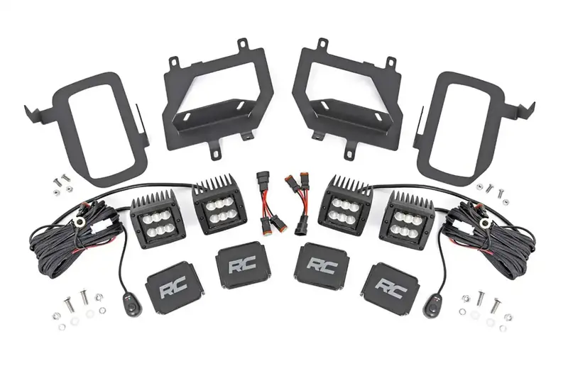 Rough Country Black Series Led Fog Light Kit – Flood Beam, Black Housing 1