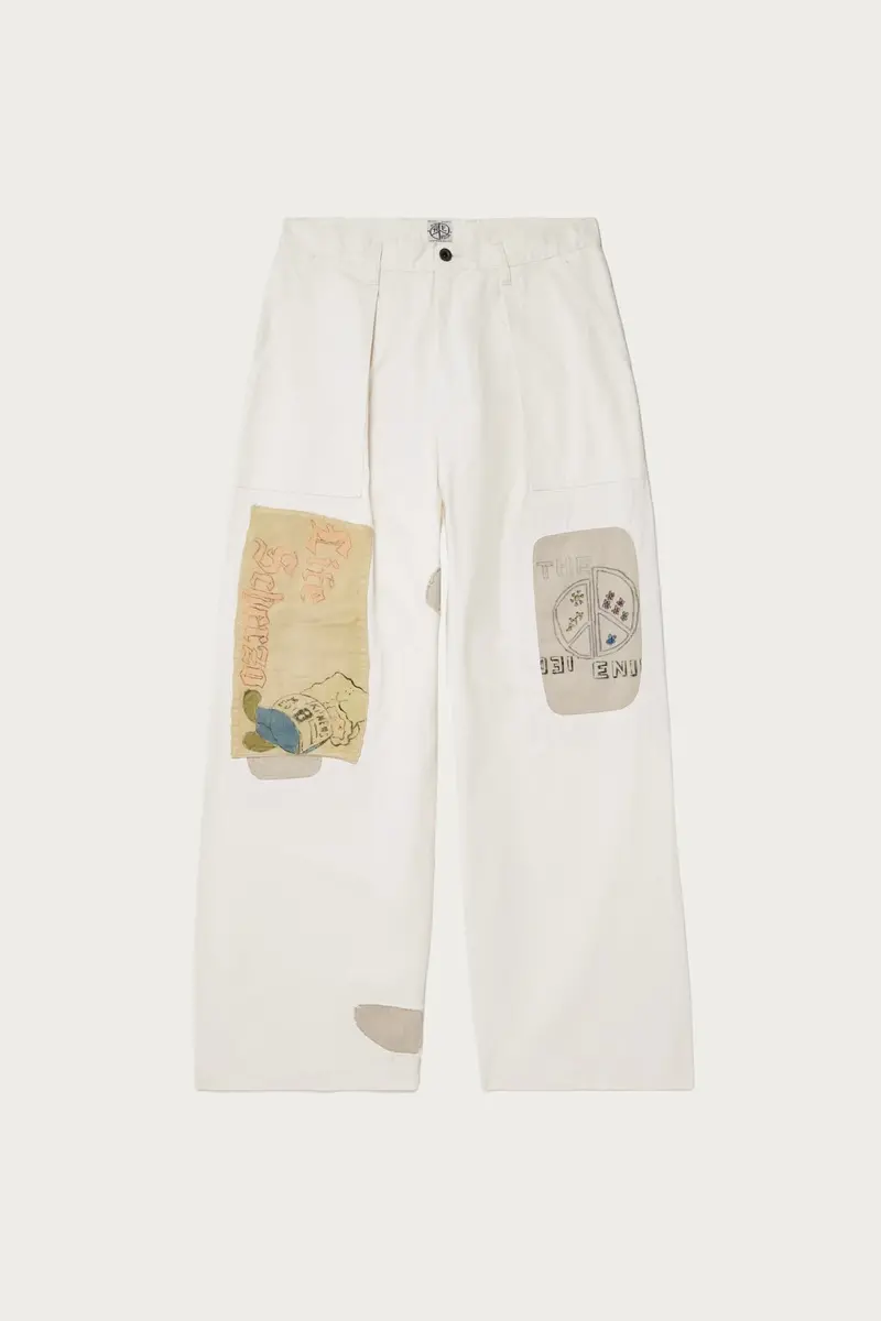Rough-Face Twill Fatigue Baggy Pants – Rushweek Remake In Natural Beige 1