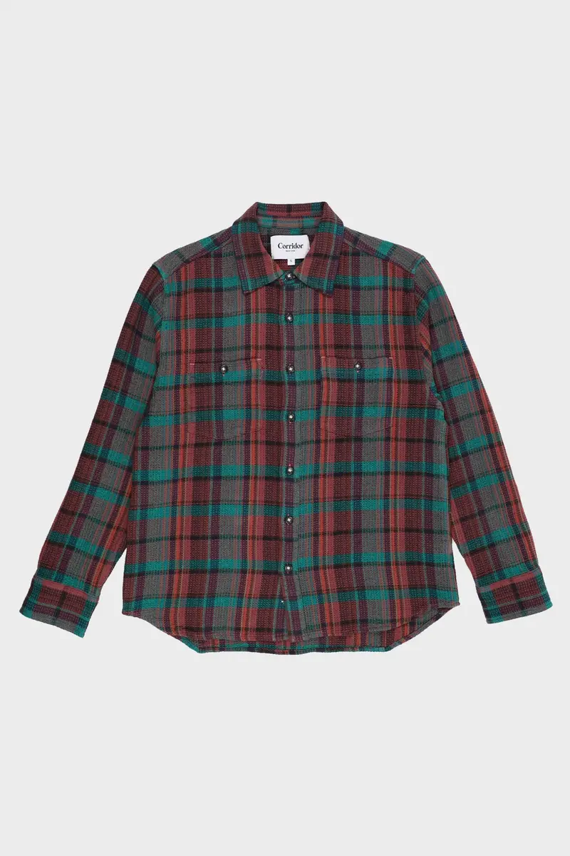 Ruby Waffle Madras Long Sleeve In Multicolor 1