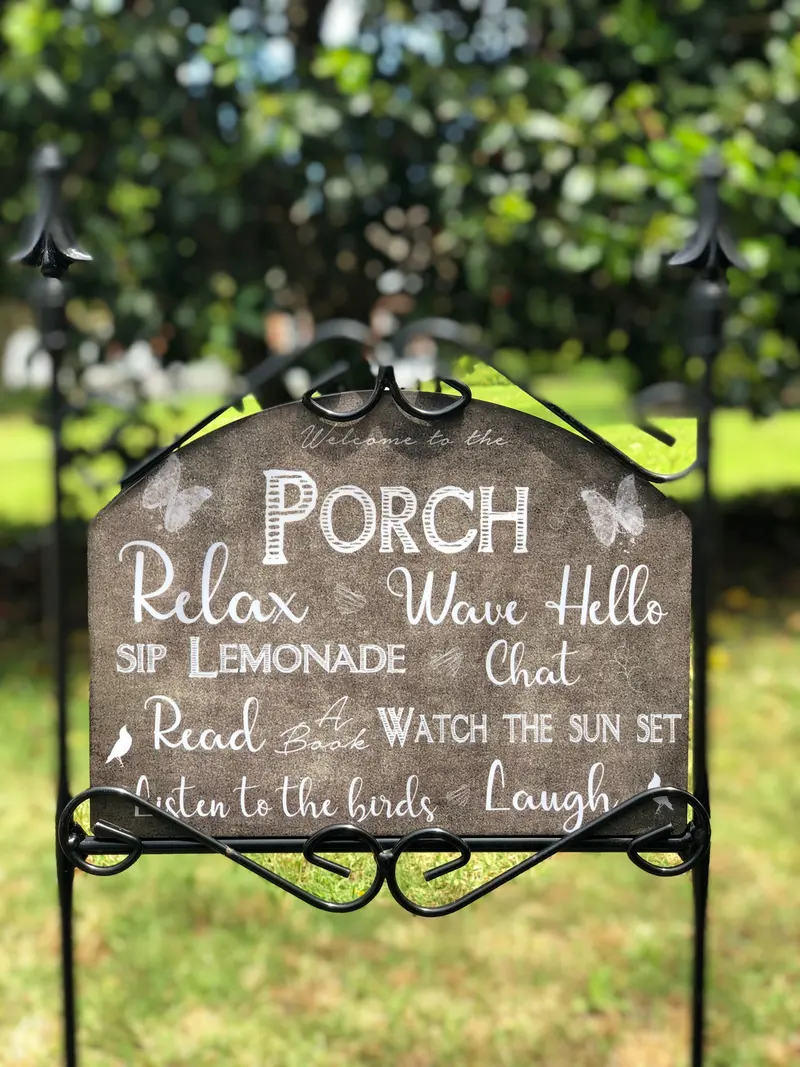 Rustic Porch Chalkboard Garden Sign 1